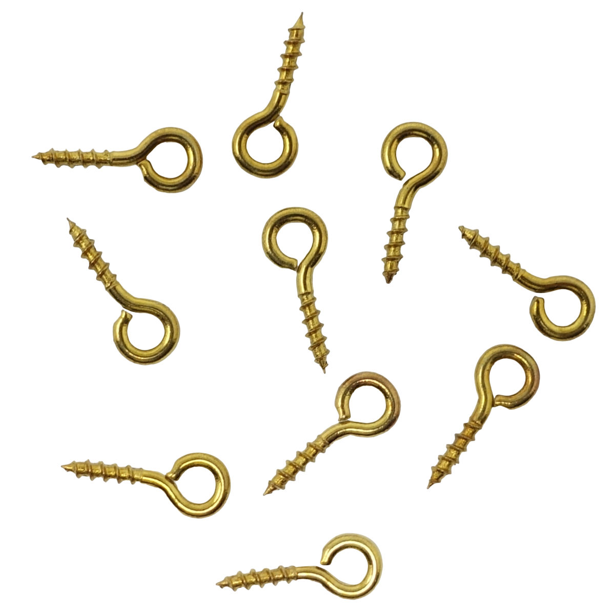 Tiny brass eye hooks. Pack of 10 - Micro Miniatures